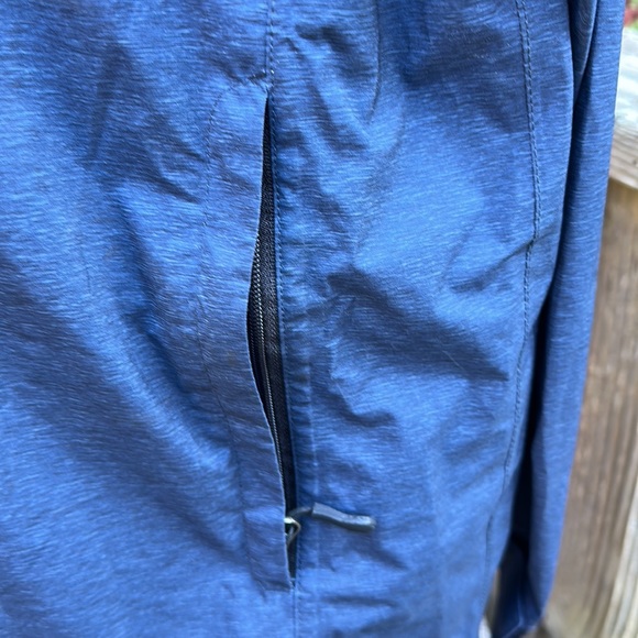 32 degrees cool rain jacket ☔️ heather deep sea blue with stuff pouch size XL - Picture 4 of 8